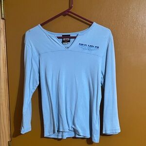 Harley-Davidson Women's Sky Blue Long Sleeve Top